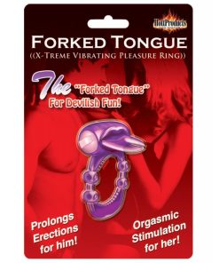 Forked Tongue X-treme Vibrating Pleasure Ring - Purple