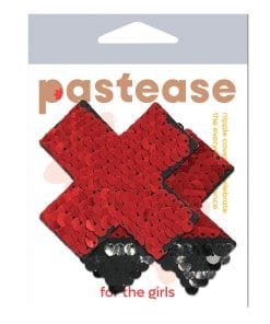 Pastease Color Changing Flip Sequins Cross - Red/Black O/S