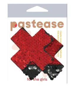 Pastease Color Changing Flip Sequins Cross - Red/Black O/S