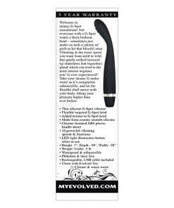 Evolved Skinny G  Silicone G Spot Vibrator - Black