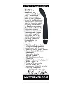 Evolved Skinny G  Silicone G Spot Vibrator - Black