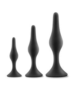 Blush Anal Adventures Platinum Silicone Beginner Plug Kit - Black