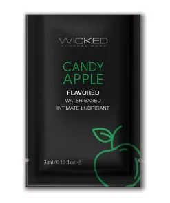 Wicked Sensual Care Aqua Waterbased Lubricant - .1 oz Candy Apple