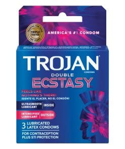 Trojan Double Ecstasy Condoms - Box of 3