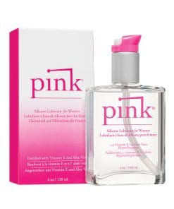 Pink Silicone Lube - 4 oz Glass Bottle