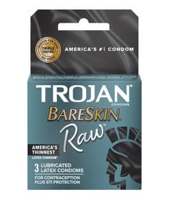 Trojan BareSkin Raw Condoms - Pack of 3