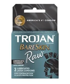 Trojan BareSkin Raw Condoms - Pack of 3