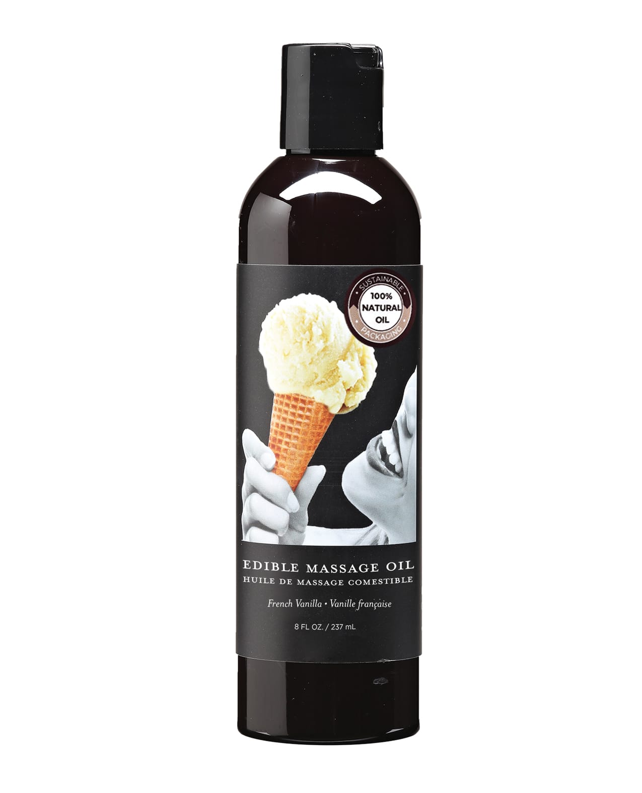 Earthly Body Edible Massage Oil - 8 oz French Vanilla