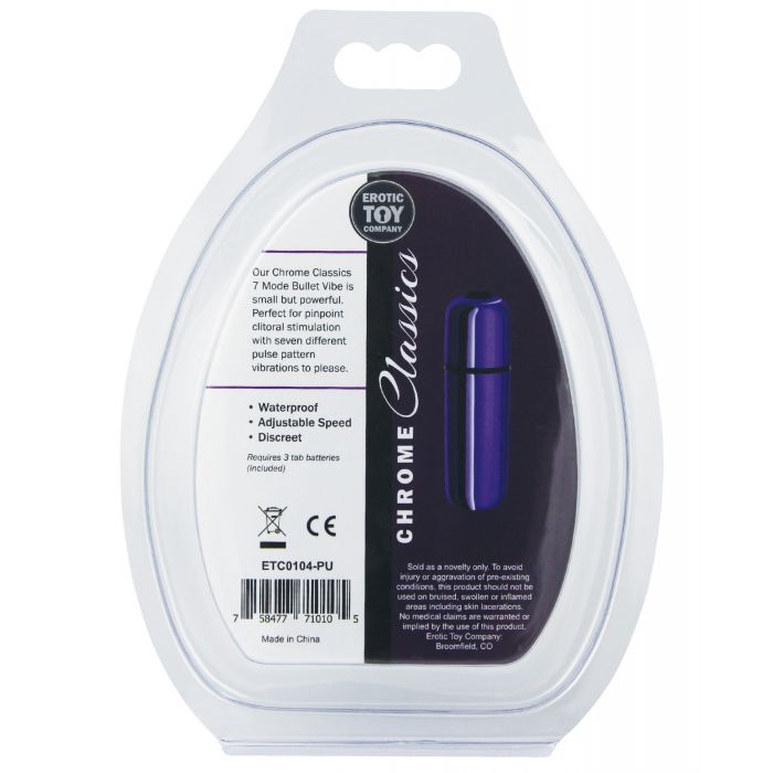 Erotic Toy Company Chrome Classics Bullet 7 Speed - Purple