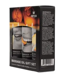 Earthly Body Edible Massage Oil Gift Set - 2 oz Banana, Mango & Pineapple