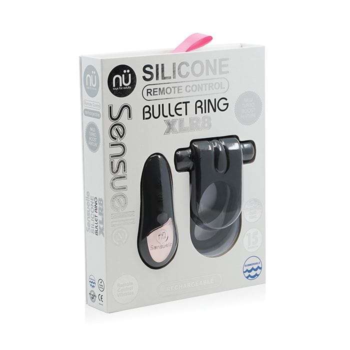 Nu Sensuelle Silicone Remote Control XLR8 Turbo Boost Bullet Ring - Black