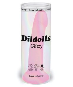 Love to Love Curved Suction Cup Dildolls Glitzy - Glitter Pink