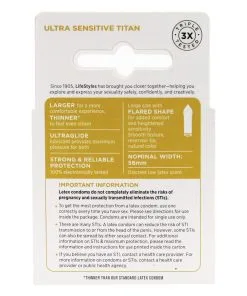 Lifestyles Ultra Sensitive Titan Condoms - Pack of 3