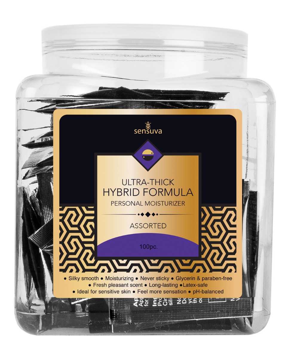 Sensuva Ultra Thick Hybrid Personal Moisturizer - Asst. Tub of 100