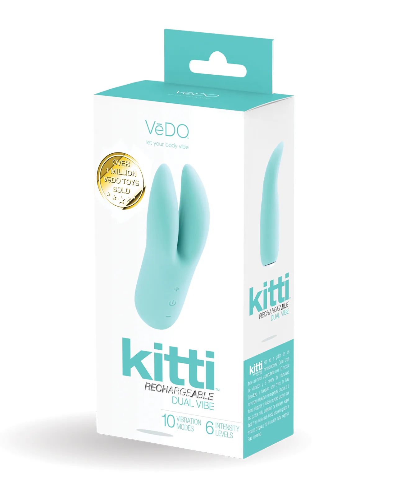 VeDO Kitti Rechargeable Dual Vibe - Tease Me Turquoise - Image 5