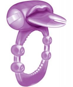 Alternative view of Forked Tongue X-treme Vibrating Pleasure Ring - Purple