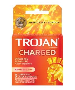 Alternative view of Trojan Intensified Charged Condoms - Box of 3