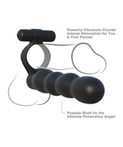 Alternative view of Fantasy C-Ringz Posable Partner Double Penetrator - Black