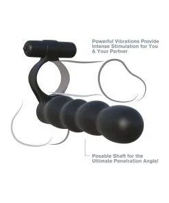 Alternative view of Fantasy C-Ringz Posable Partner Double Penetrator - Black