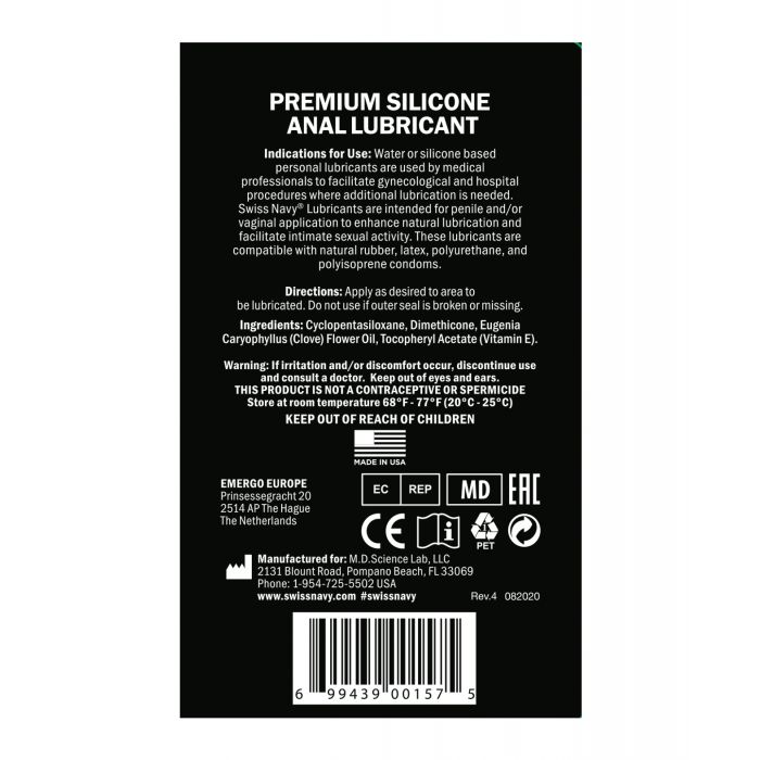 Swiss Navy Silicone Based Anal Lubricant - 2 oz - Image 2