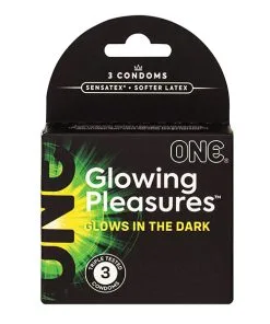 Alternative view of One Glowing Pleasures Condoms - Box of 3