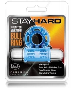Alternative view of Blush Stay Hard Mega Vibrating Bull Ring - Blue