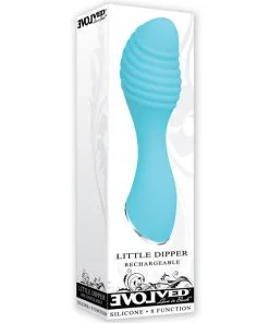 Alternative view of Evolved Little Dipper Rechargeable Mini Vibe - Blue
