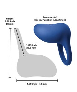 Alternative view of INYA Regal Rechargeable Vibrating Ring - Blue