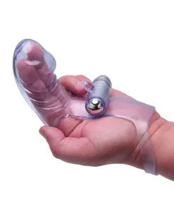 Alternative view of The 9's Vibrofinger Phallic Finger Massager - Purple