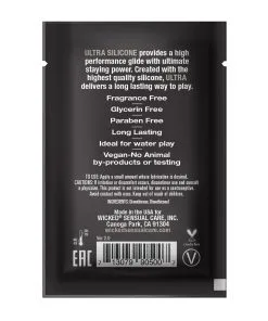 Alternative view of Wicked Sensual Care Ultra Silicone Based Lubricant - .1 oz Fragrance Free