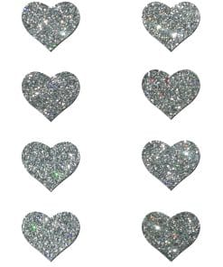 Alternative view of Pastease Mini Glitter Hearts - Silver Pack of 8