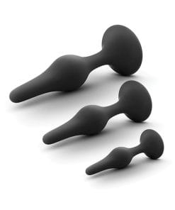 Alternative view of Blush Anal Adventures Platinum Silicone Beginner Plug Kit - Black