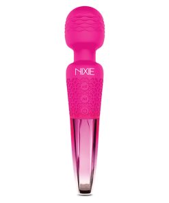Alternative view of Nixie Rechargeable Wand Massager - Pink Ombre Metallic