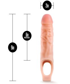 Blush Performance Plus 9" Silicone Cock Sheath Penis Extender - Flesh