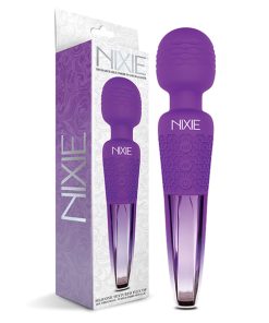 Alternative view of Nixie Rechargeable Wand Massager - Purple Ombre Metallic