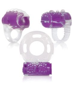 Alternative view of Evolved Ring True Unique Pleasure Rings Kit - 3 Pack Clear/Purple
