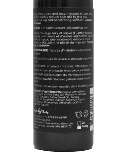 Earthly Body Edible Massage Oil - 2 oz French Vanilla - Image 2