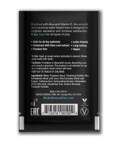 Wicked Sensual Care Aqua Waterbased Lubricant - .1 oz Fragrance Free