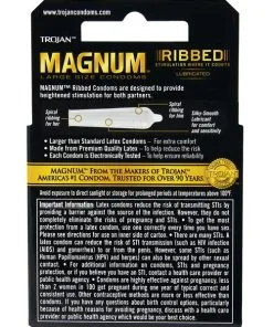 Alternative view of Trojan Magnum Ribbed Condoms - Box of 3