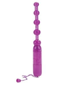 Alternative view of Vibrating Pleasure Beads Waterproof - Purple