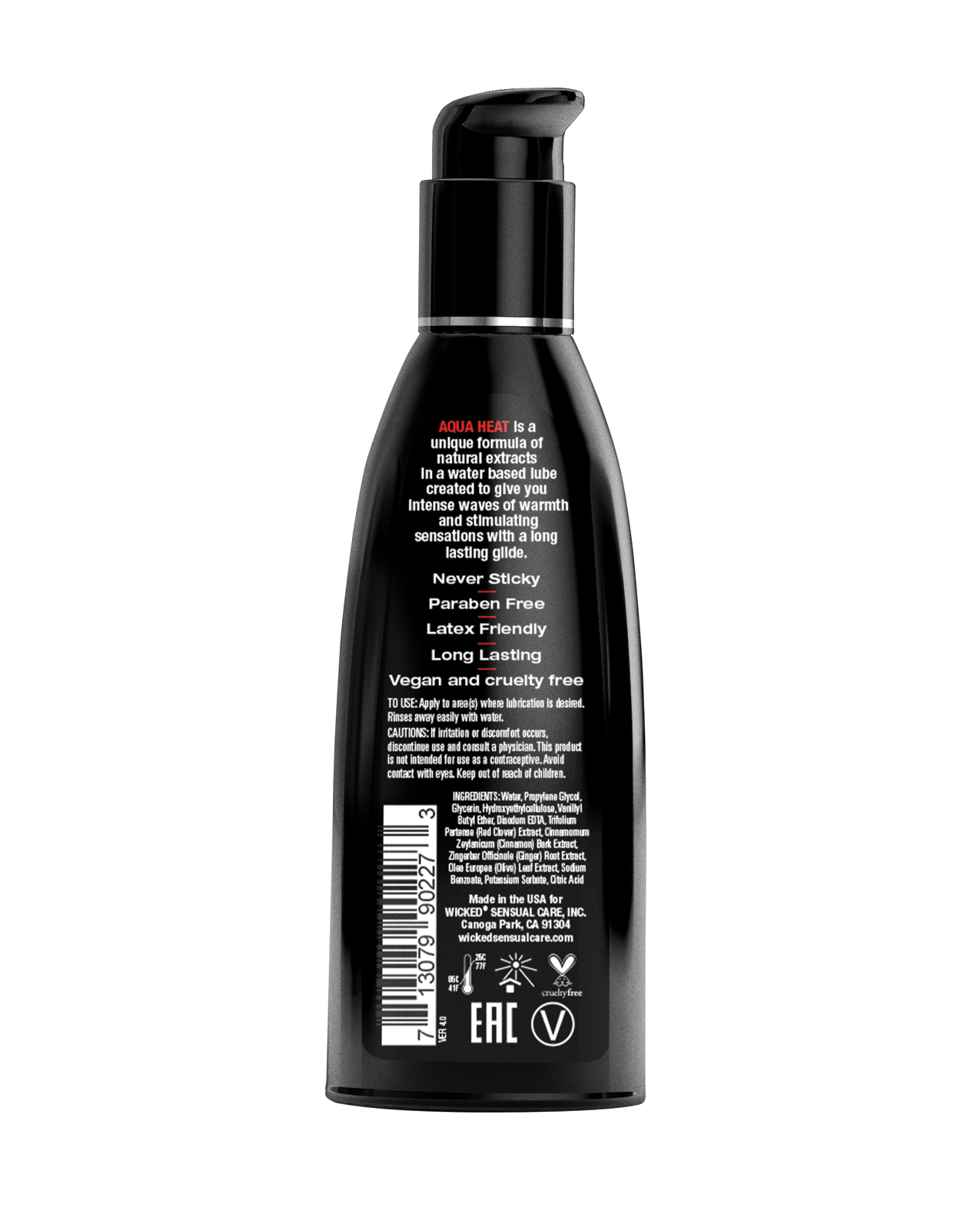 Wicked Sensual Care Aqua Heat Warming Sensation Lubricant - 2 oz - Image 2