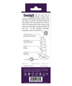 Alternative view of VeDO Twist Rechargeable Anal Plug - Purple