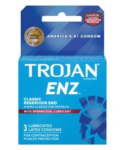 Alternative view of Trojan Enz Spermicidal Lubricated Condoms - Box of 3