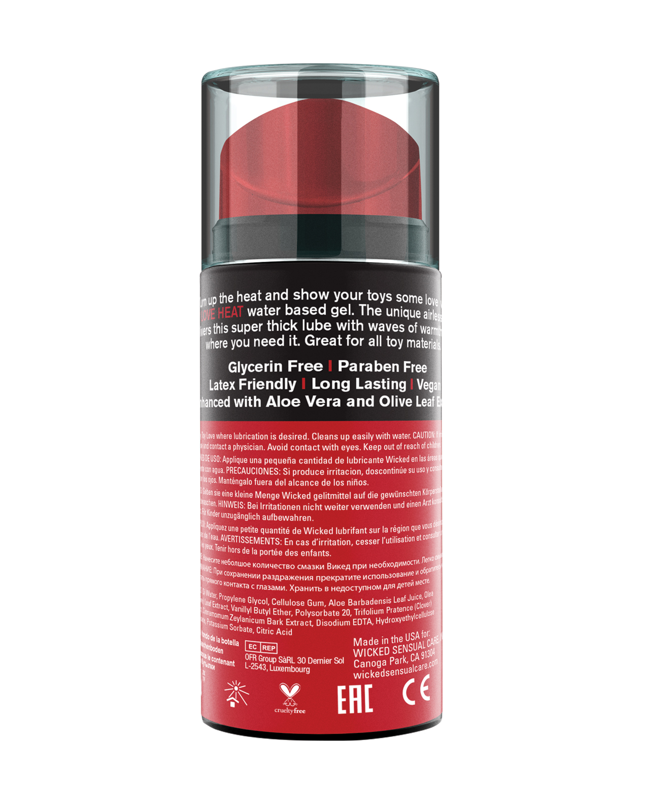 Wicked Sensual Care Toy Love Heat Water Based Warming Lubricant - 3.3 oz - Image 2