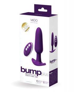 Alternative view of VeDO Bump Plus Rechargeable Remote Control Anal Vibe - Deep Purple
