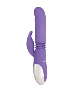 Alternative view of Evolved Thick & Thrust Bunny Dual Stim Rechargeable - Purple