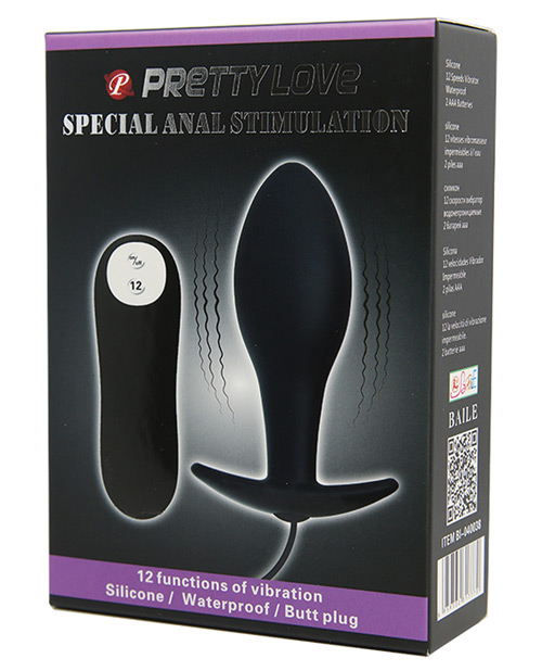 Pretty Love Vibrating Bulb Shaped Butt Plug - Black - Image 2