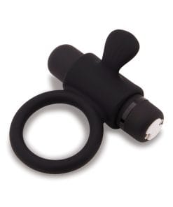 Alternative view of Nu Sensuelle Rev Silicone 7 Function Bullet Ring w/Flutter Tip - Black