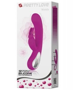 Alternative view of Pretty Love Webb Bunny Ears Rabbit Vibe w/Handle - Fuchsia