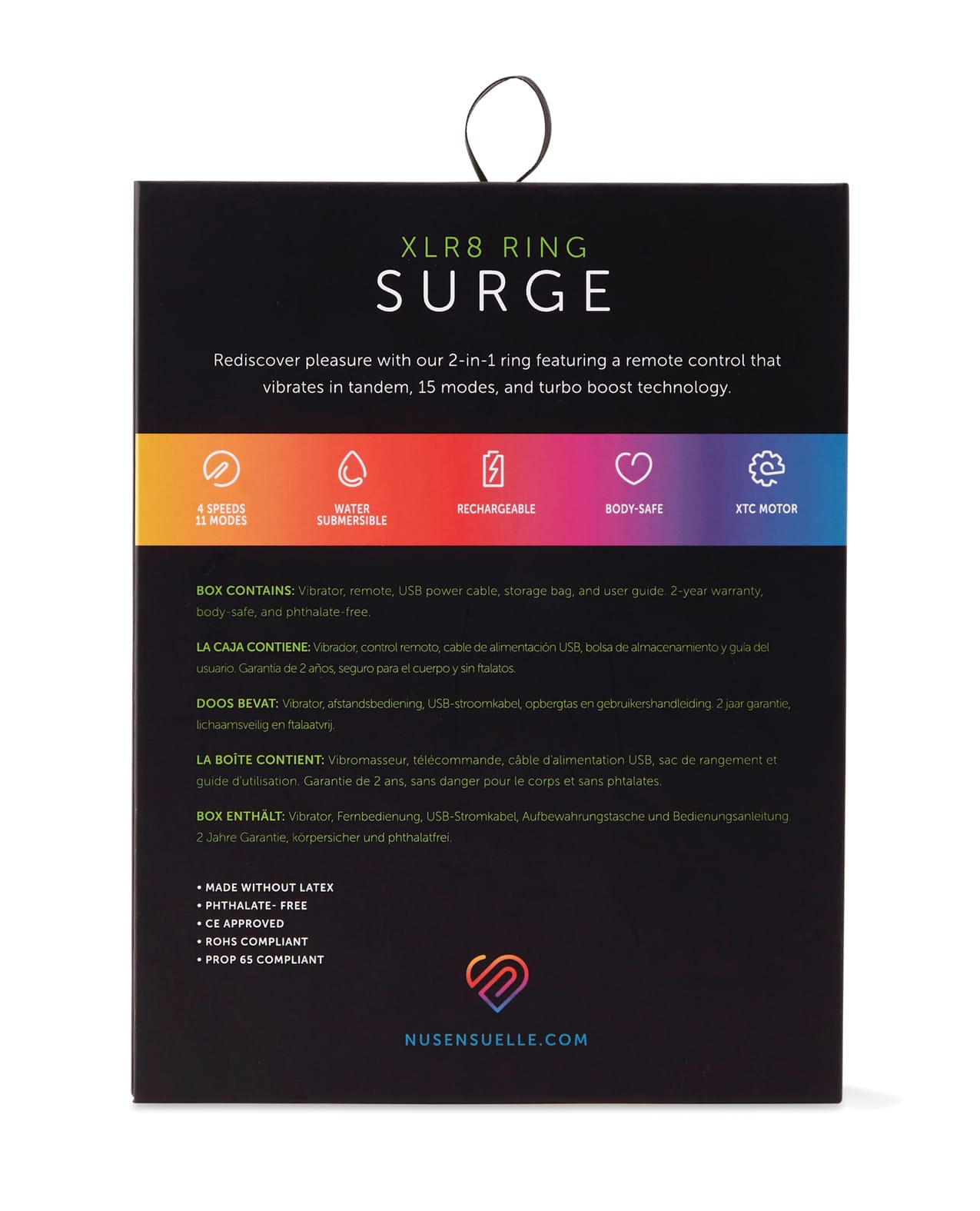 Nu Sensuelle Silicone Remote Control XLR8 Turbo Boost Bullet Ring - Navy - Image 4